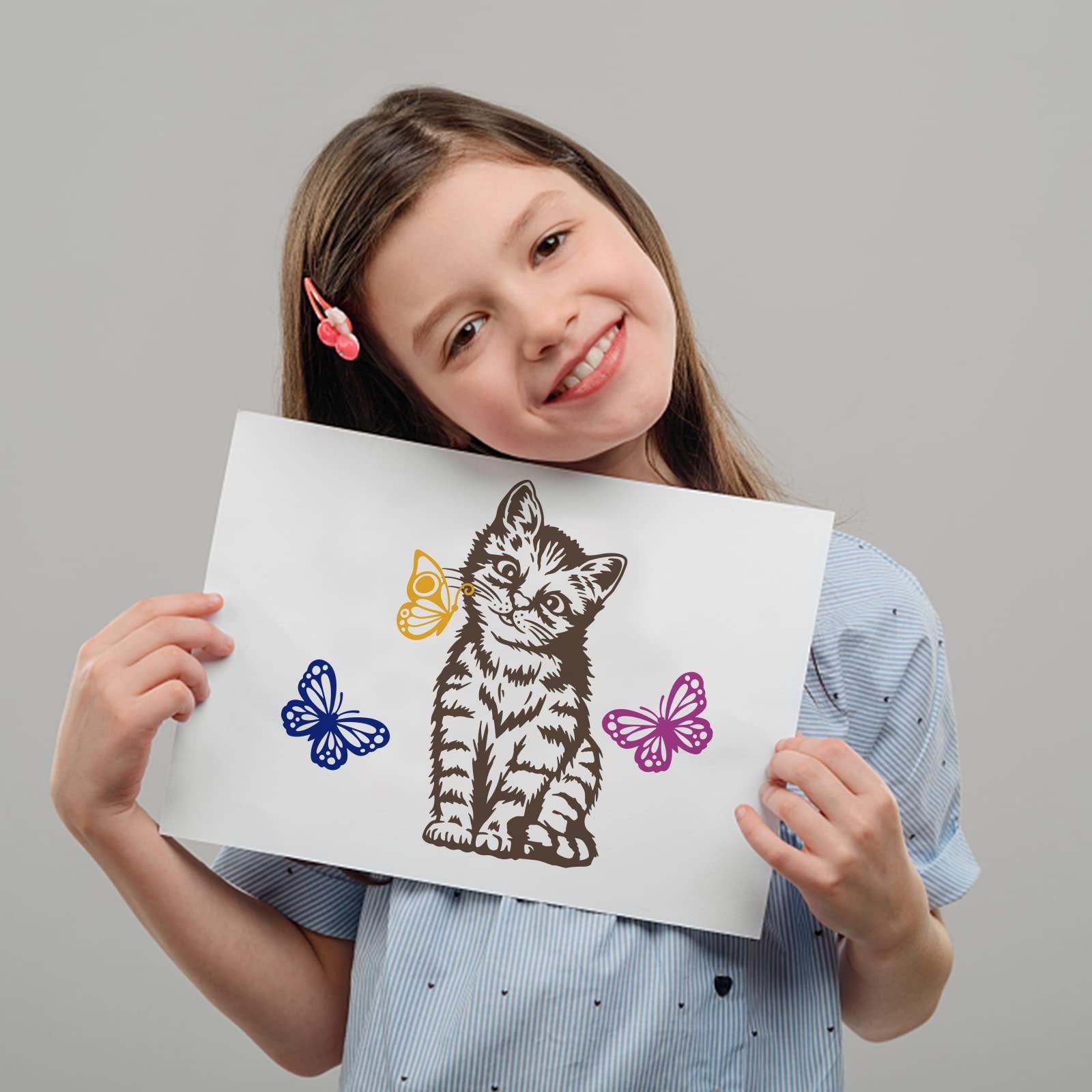 手作り額付きシルクスクリーン応用絵画title「プカプカ猫inSky」